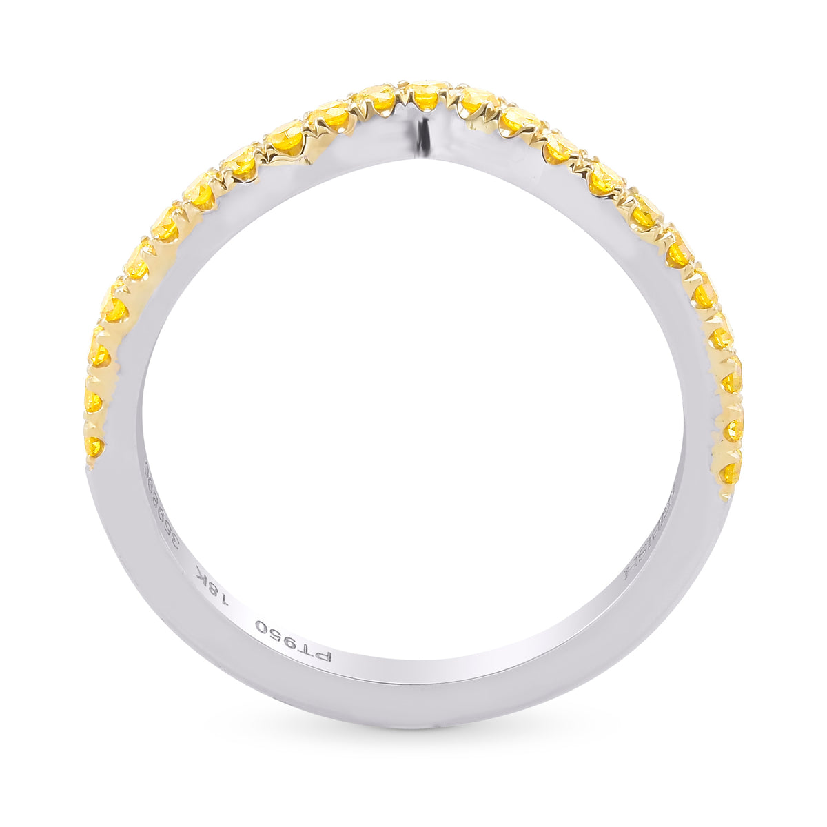 Fancy Vivid Yellow Diamond Contoured Wedding Band