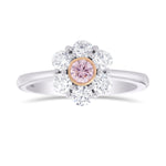 Fancy Purplish Pink Round Diamond Halo Ring 
