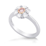Fancy Purplish Pink Round Diamond Halo Ring 