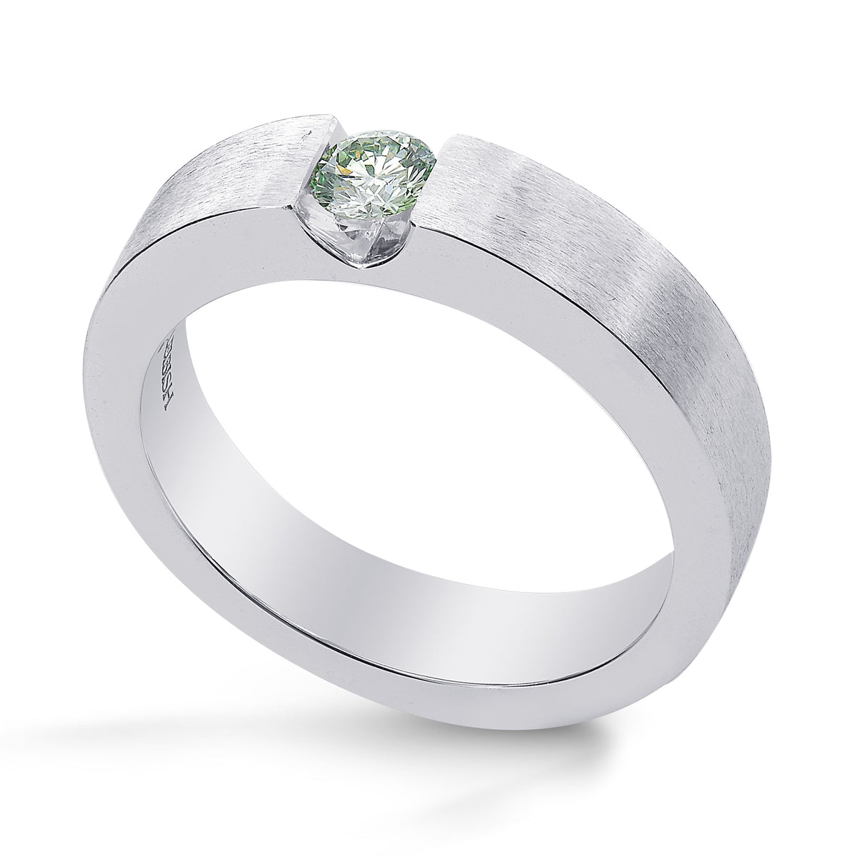 Fancy Bluish Green Round Diamond Band Ring