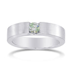 Fancy Bluish Green Round Diamond Band Ring