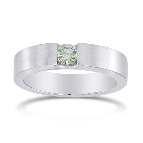Fancy Bluish Green Round Diamond Band Ring