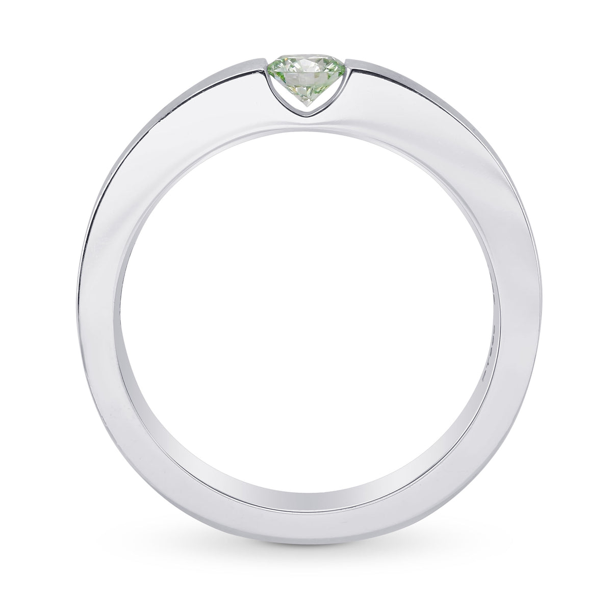 Fancy Bluish Green Round Diamond Band Ring