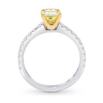 Fancy Intense Yellow Radiant Diamond Side Stone Ring