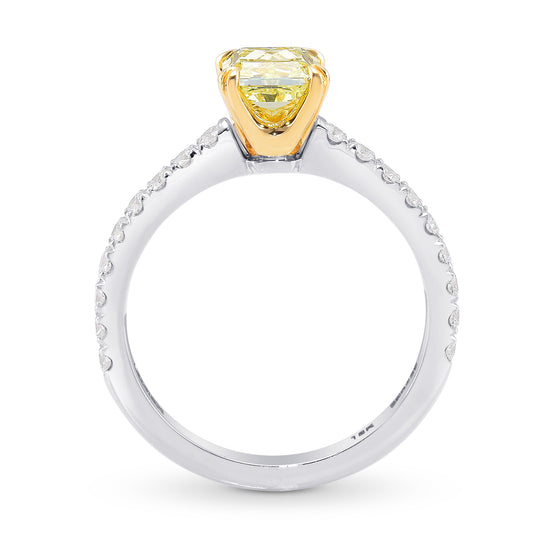 Fancy Intense Yellow Radiant Diamond Side Stone Ring