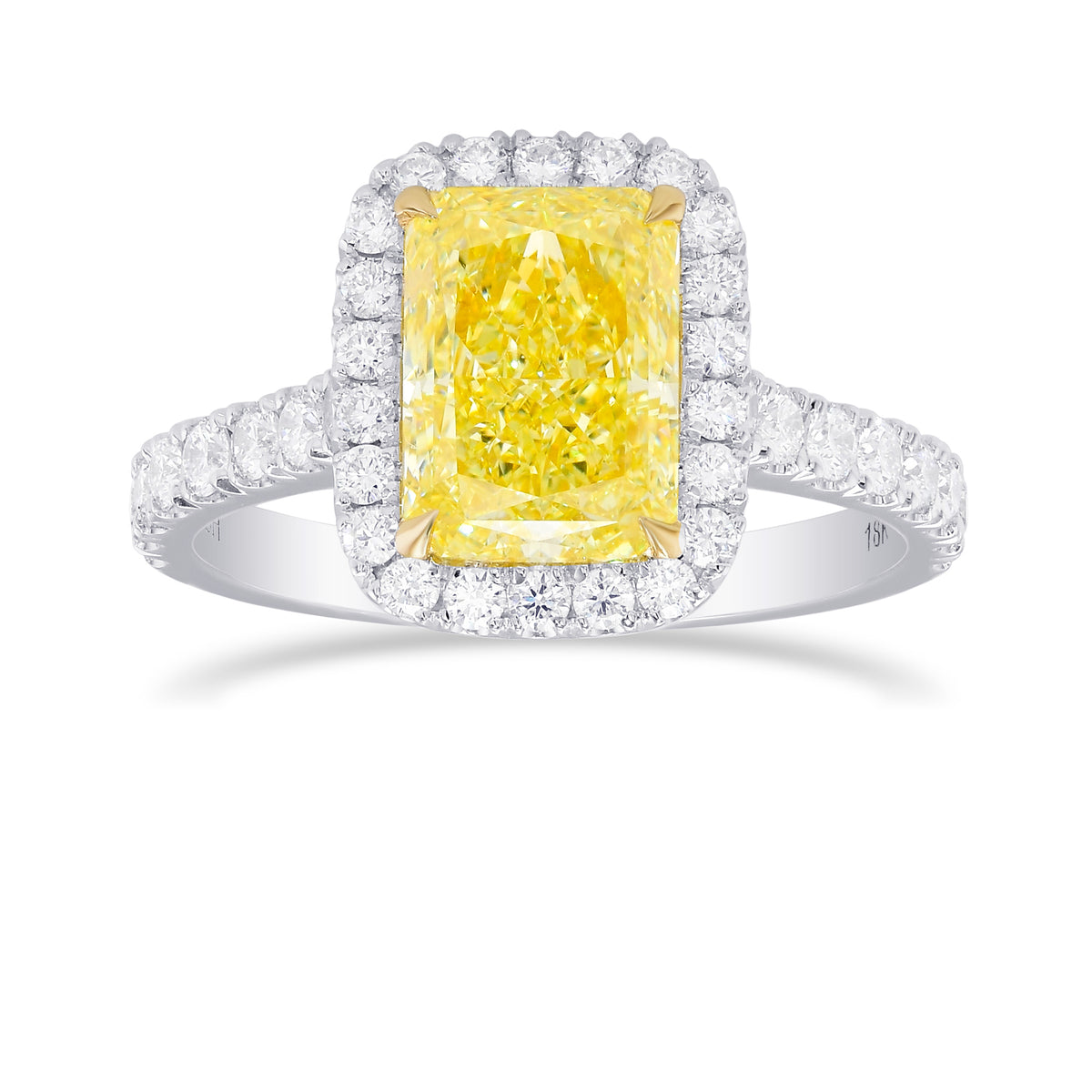 Fancy Yellow Radiant Diamond Halo Ring