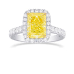 Fancy Yellow Radiant Diamond Halo Ring