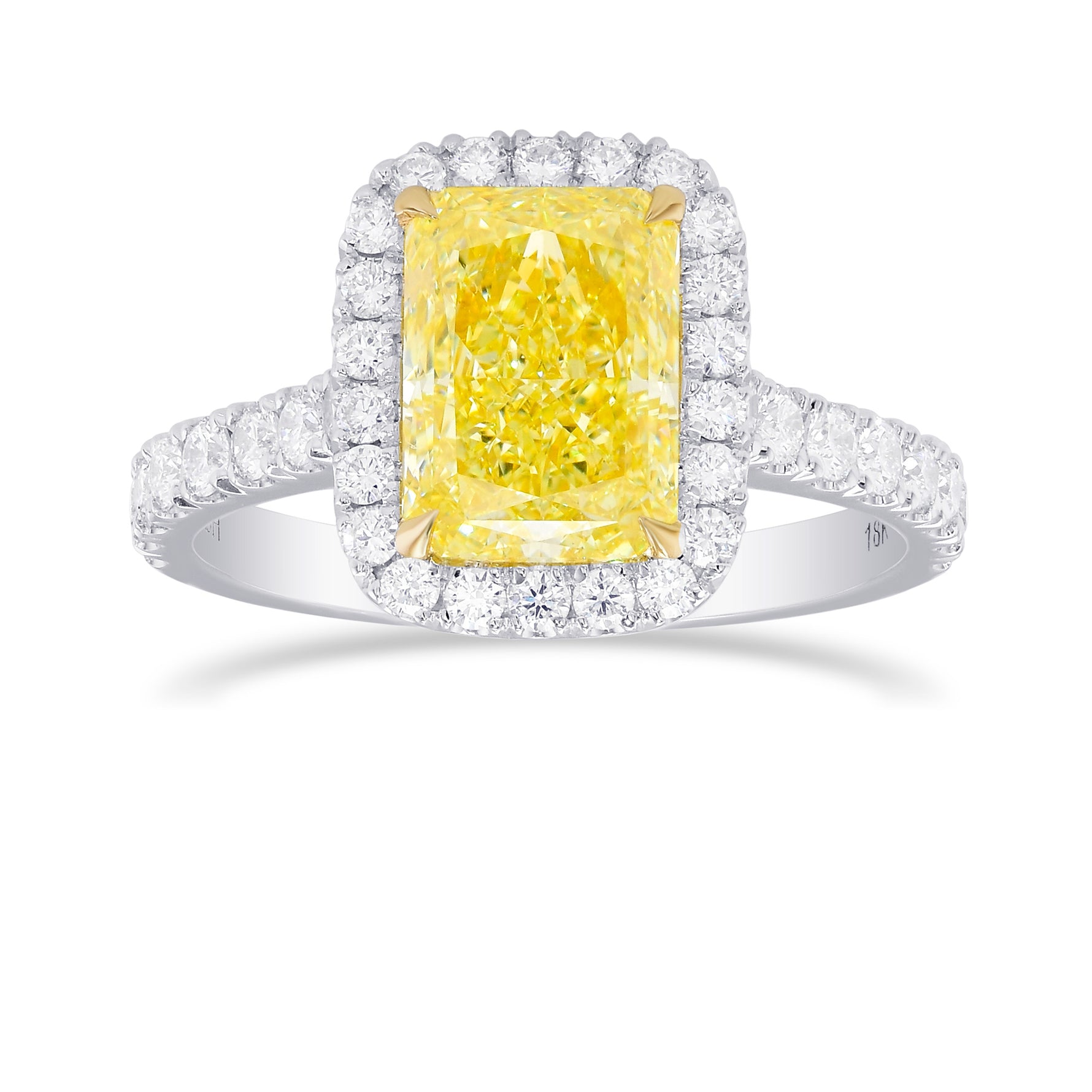 Fancy Yellow Radiant Diamond Halo Ring