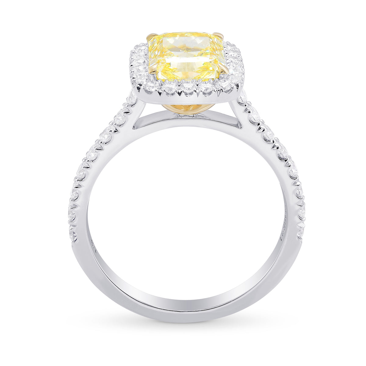 Fancy Yellow Radiant Diamond Halo Ring