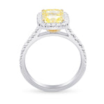 Fancy Yellow Radiant Diamond Halo Ring