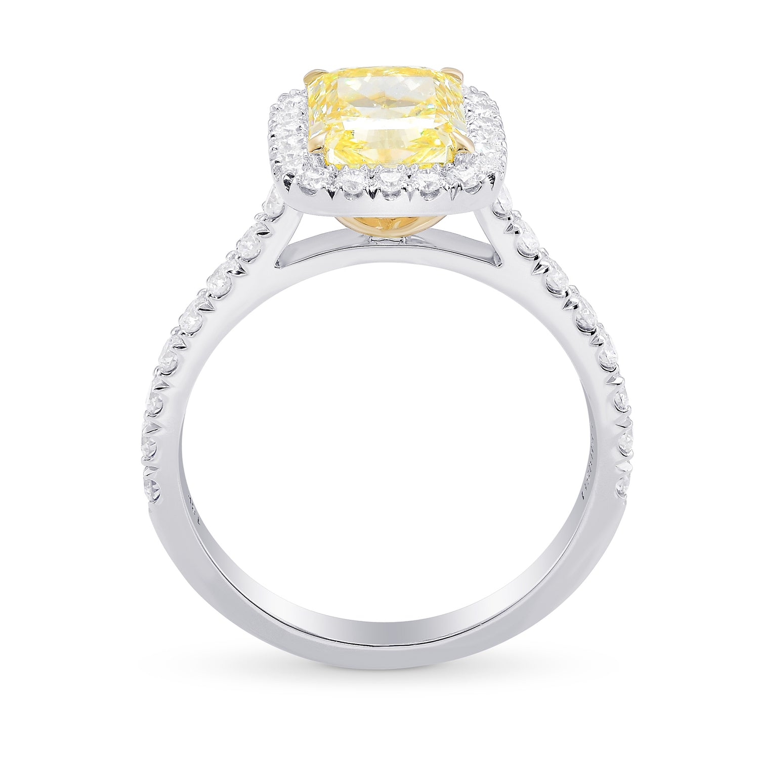 Fancy Yellow Radiant Diamond Halo Ring