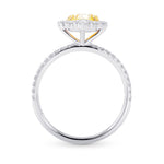 Fancy Light Yellow Pear Halo Diamond Ring