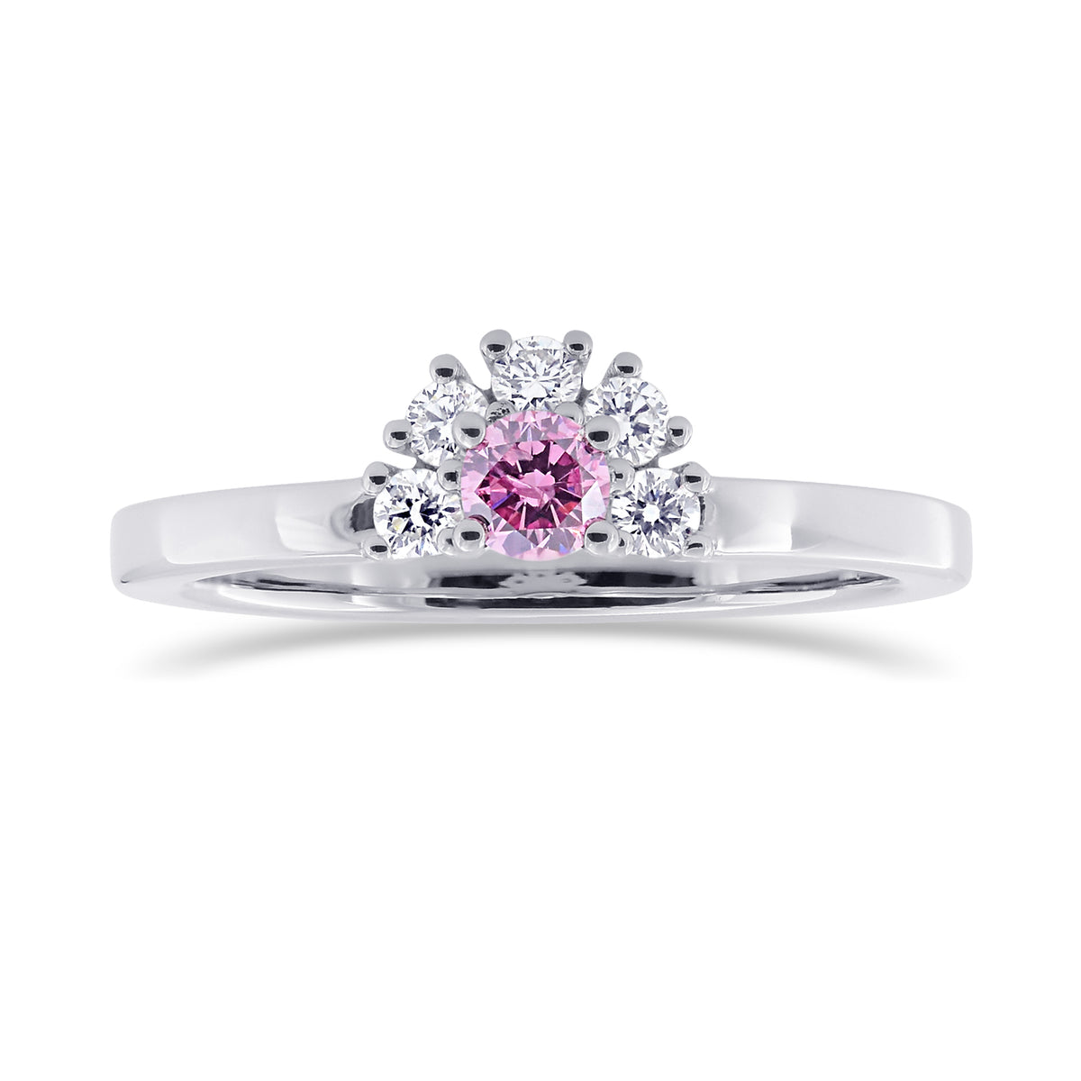 Fancy Intense Purplish Pink Round Diamond Ring