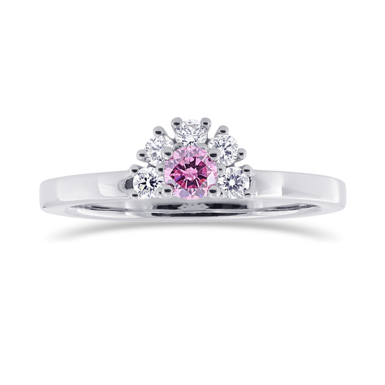 Fancy Intense Purplish Pink Round Diamond Ring