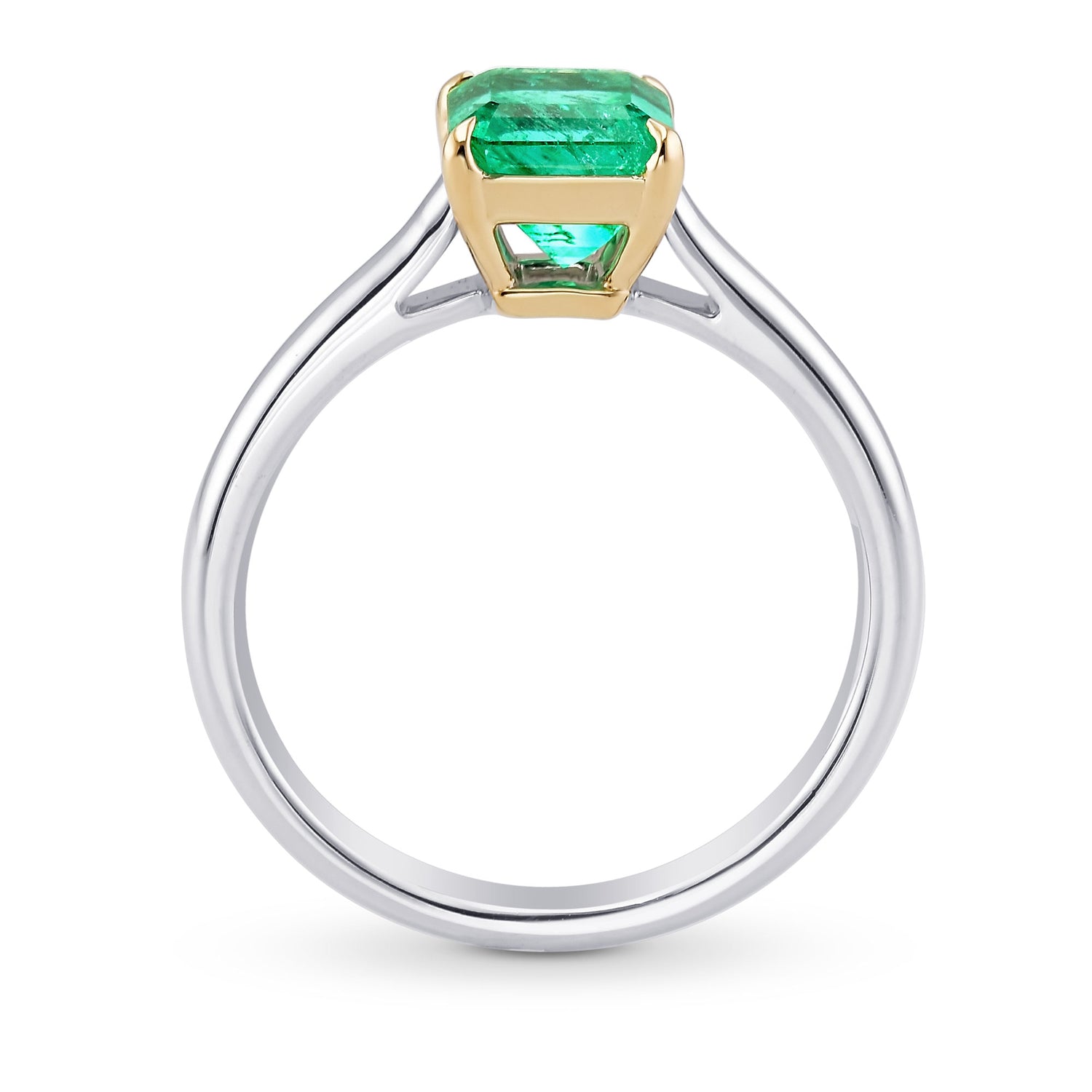 Green Colombian Emerald Solitaire Ring