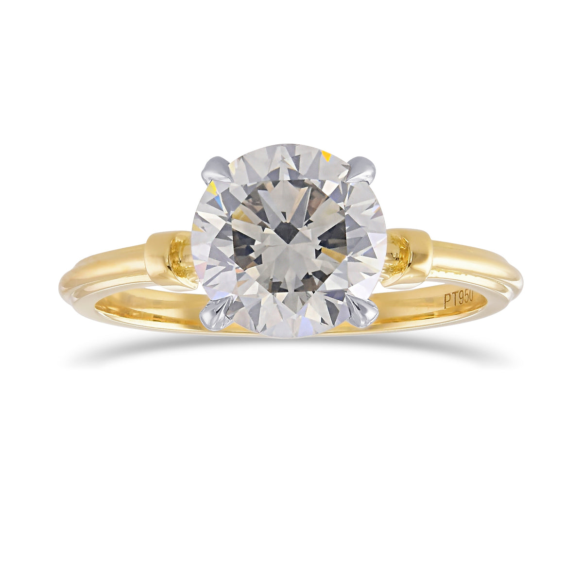 Fancy Gray Round Diamond Solitaire Ring