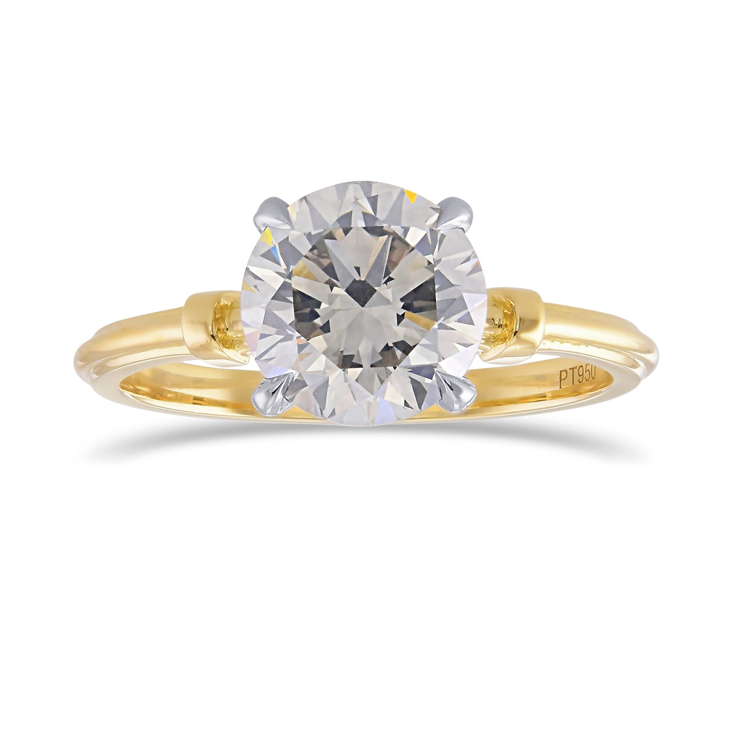 Fancy Gray Round Diamond Solitaire Ring