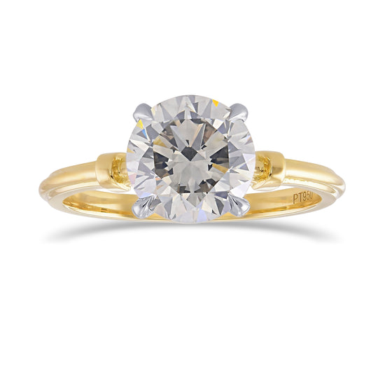 Fancy Gray Round Diamond Solitaire Ring