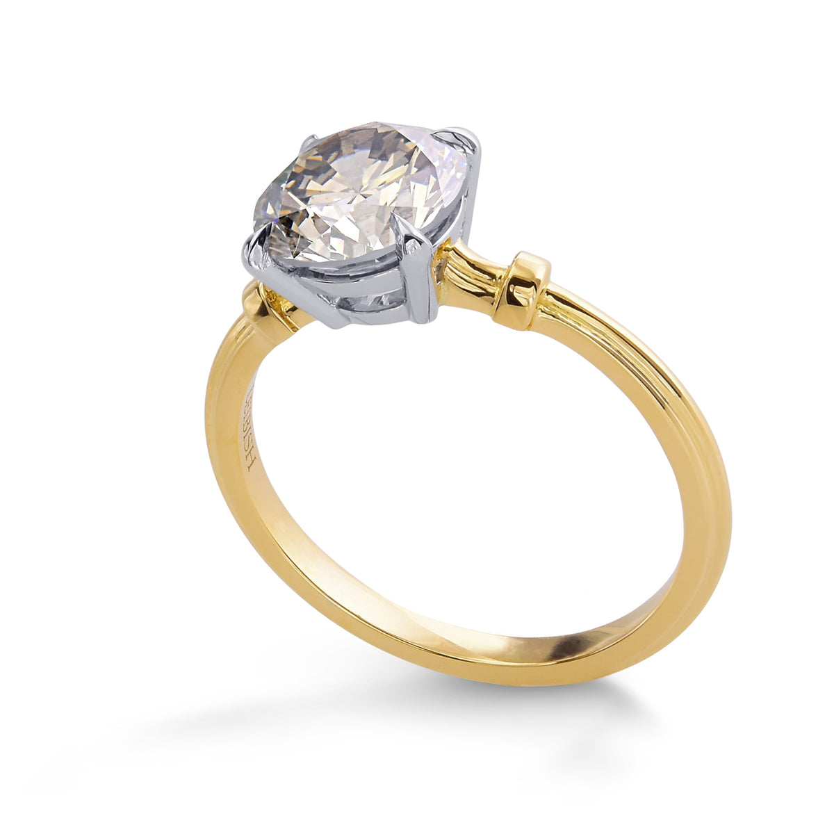 Fancy Gray Round Diamond Solitaire Ring