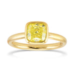Fancy Intense Yellow Cushion Diamond Solitaire Ring