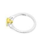 Fancy Intense Yellow Radiant and Taper Diamond Ring