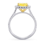 Fancy Intense Yellow Cushion Halo Diamond Ring 