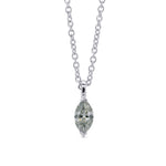 Fancy Greenish Gray Marquise Diamond Solitaire Pendant