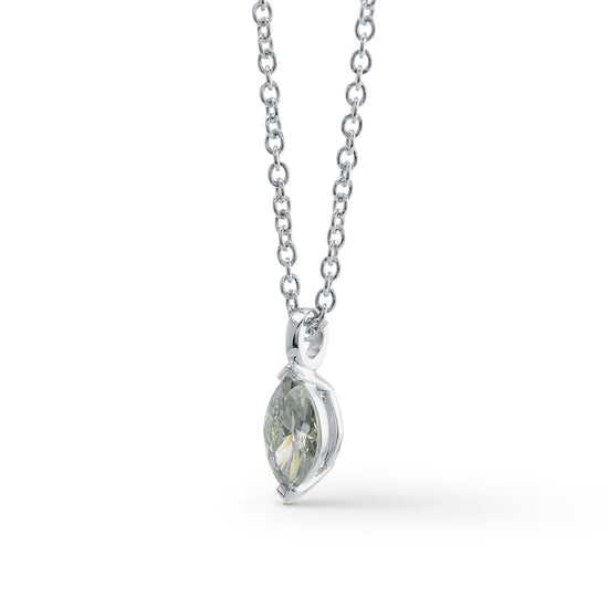 Fancy Greenish Gray Marquise Diamond Solitaire Pendant