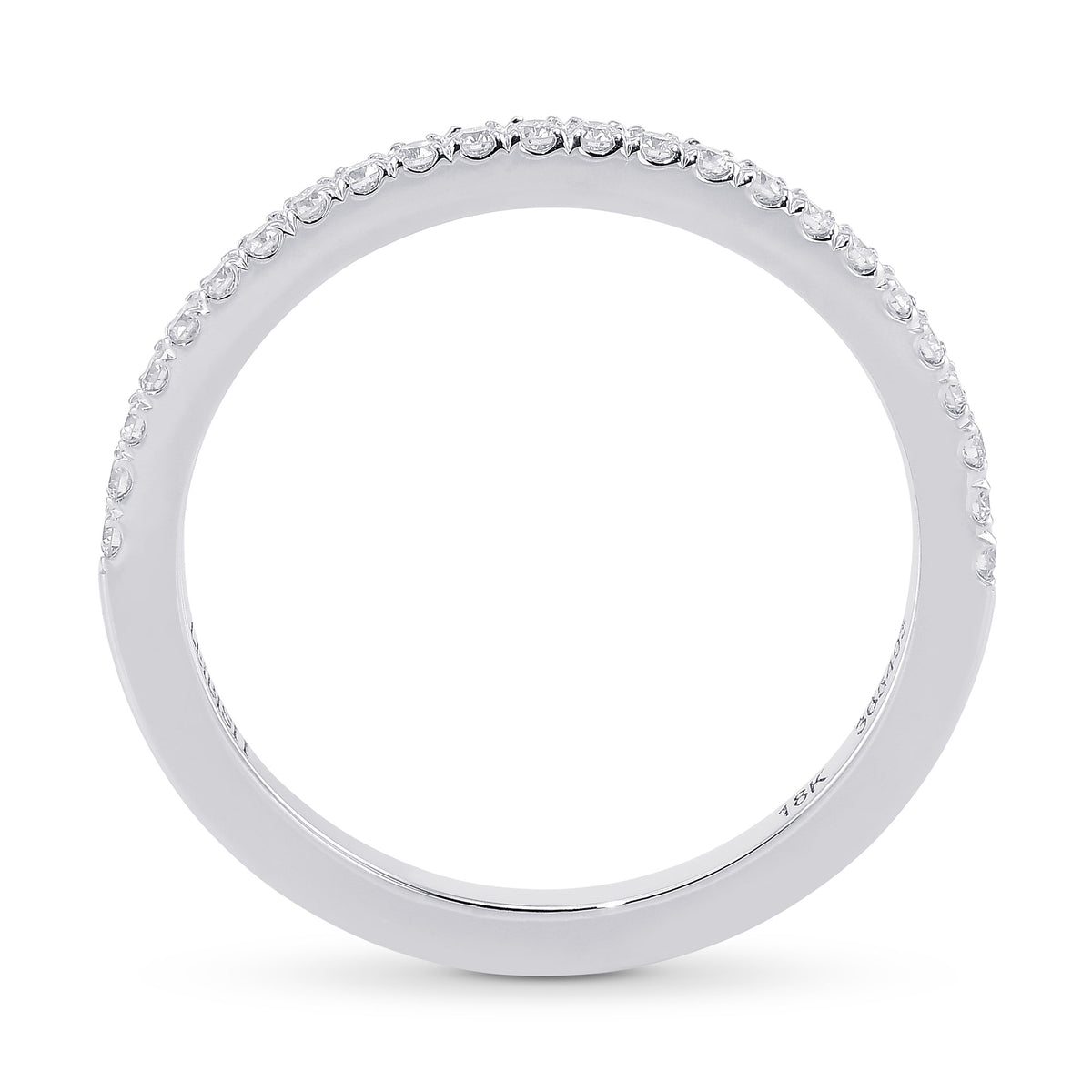 Round Brilliant Open Pave Diamond Wedding Band