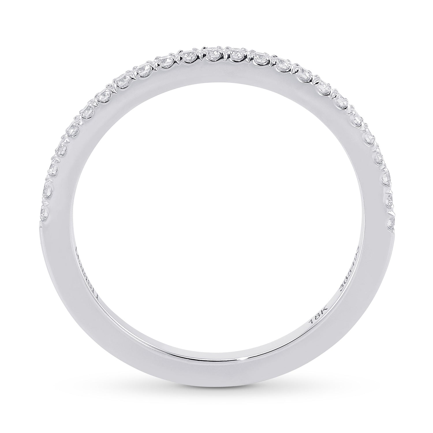Round Brilliant Open Pave Diamond Wedding Band