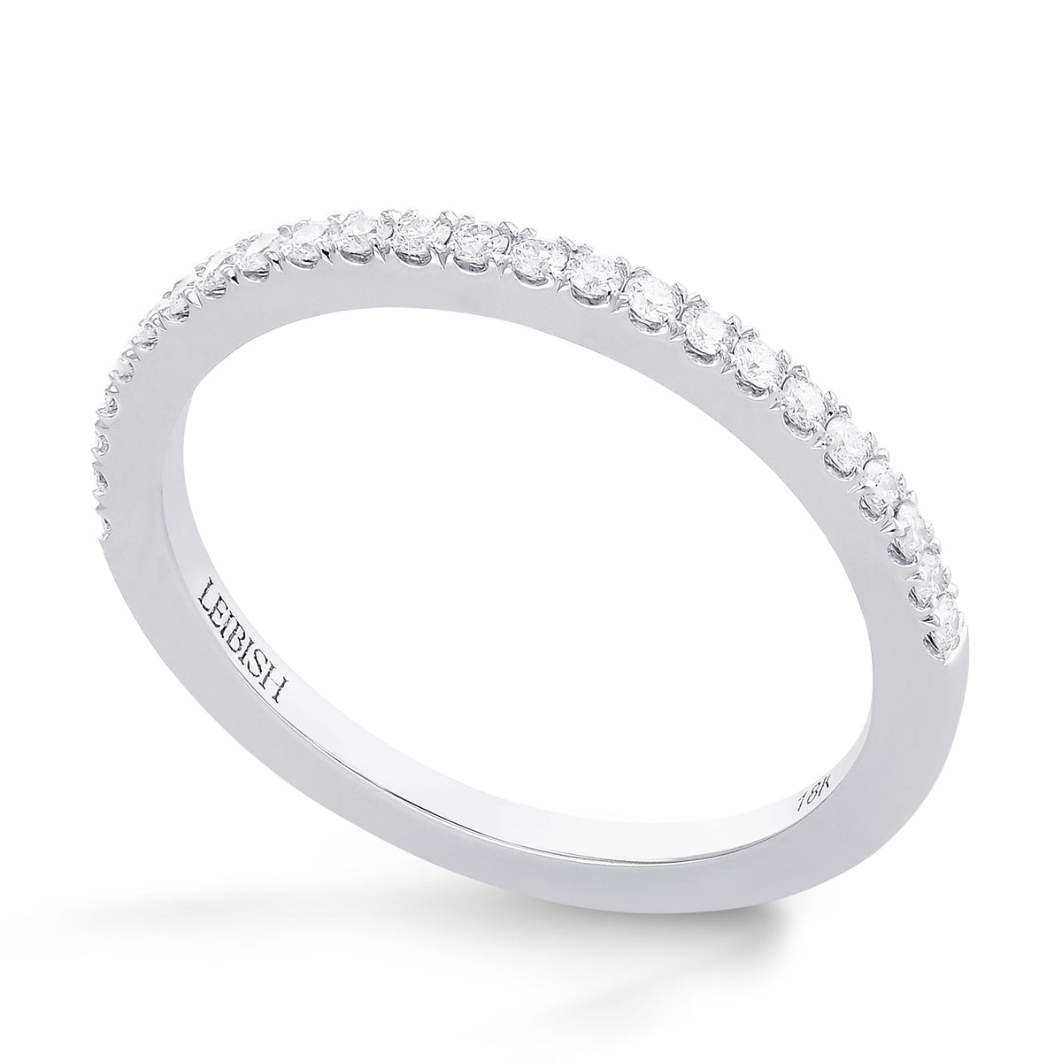 Round Brilliant Open Pave Diamond Wedding Band