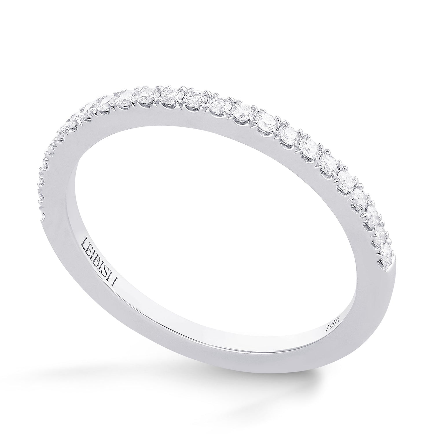 Round Brilliant Open Pave Diamond Wedding Band