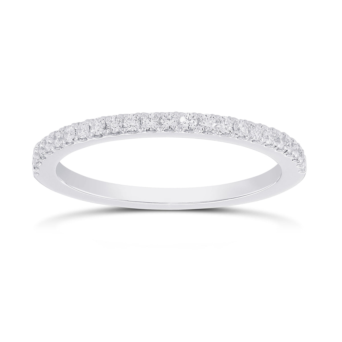 Round Brilliant Open Pave Diamond Wedding Band