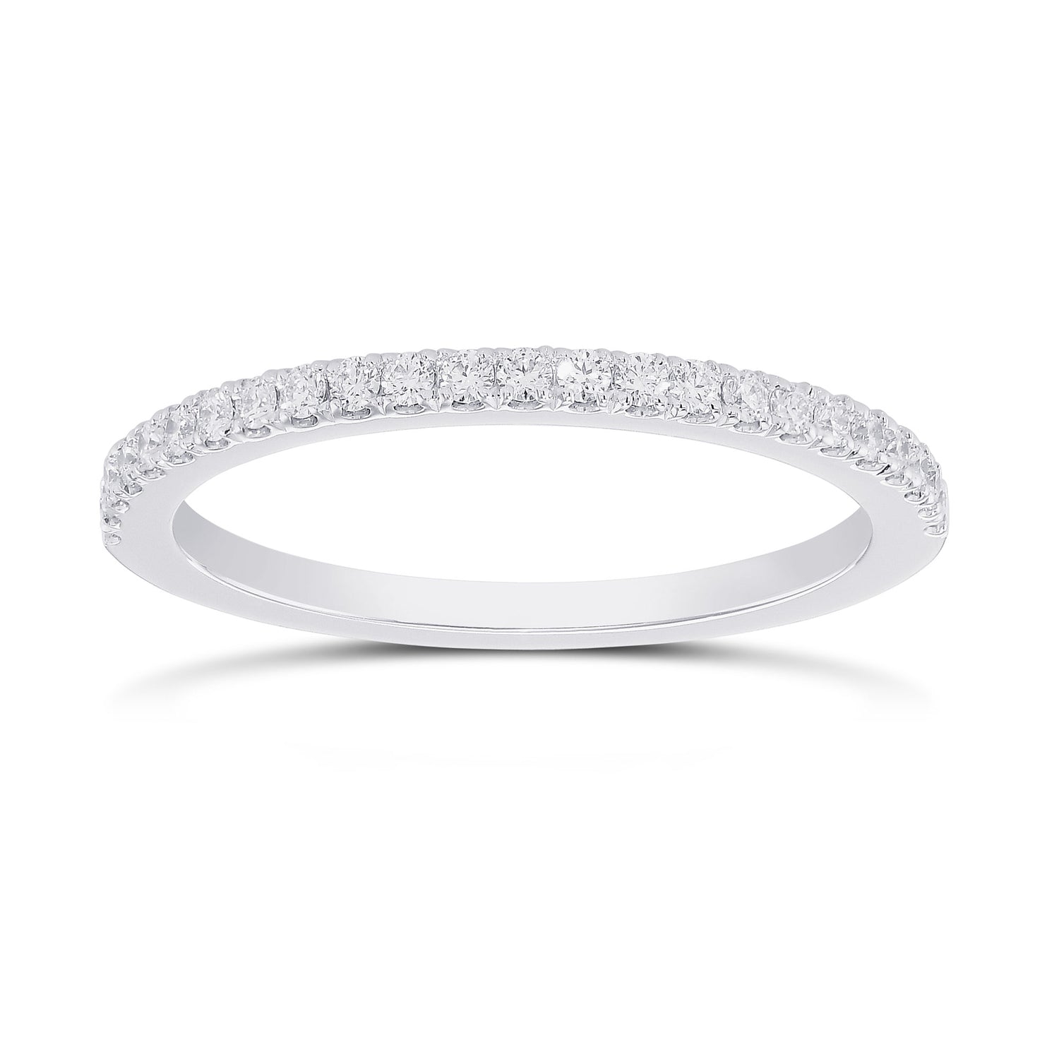 Round Brilliant Open Pave Diamond Wedding Band