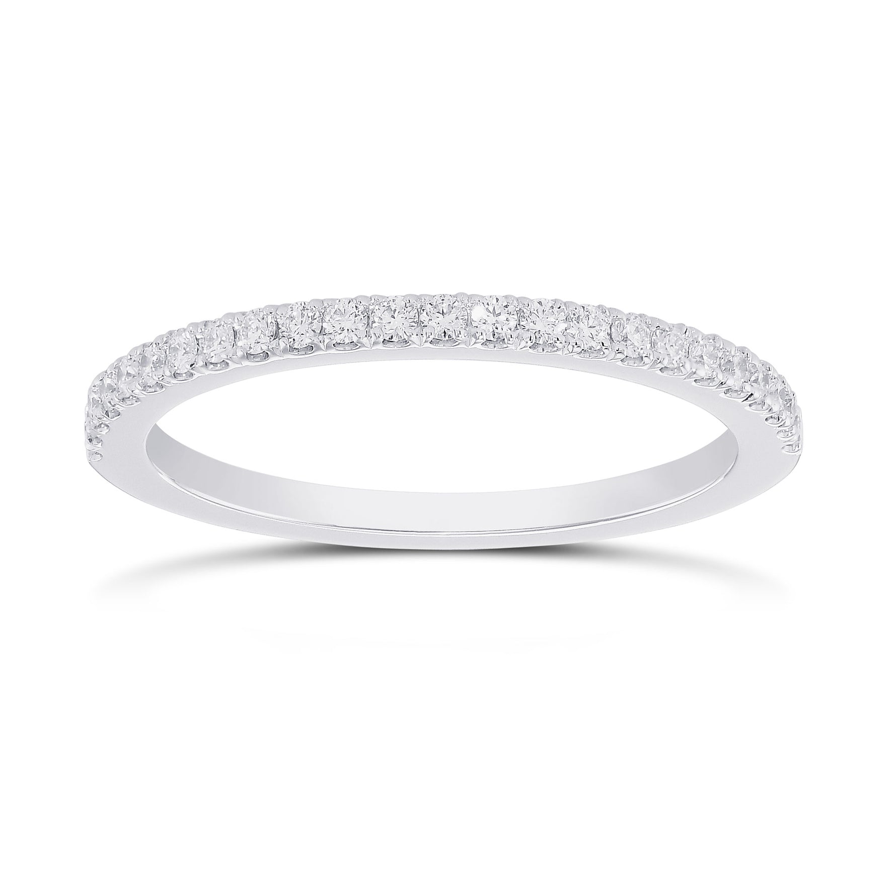 Round Brilliant Open Pave Diamond Wedding Band