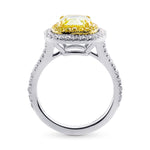 Fancy Intense Yellow Radiant Diamond Double Halo Ring