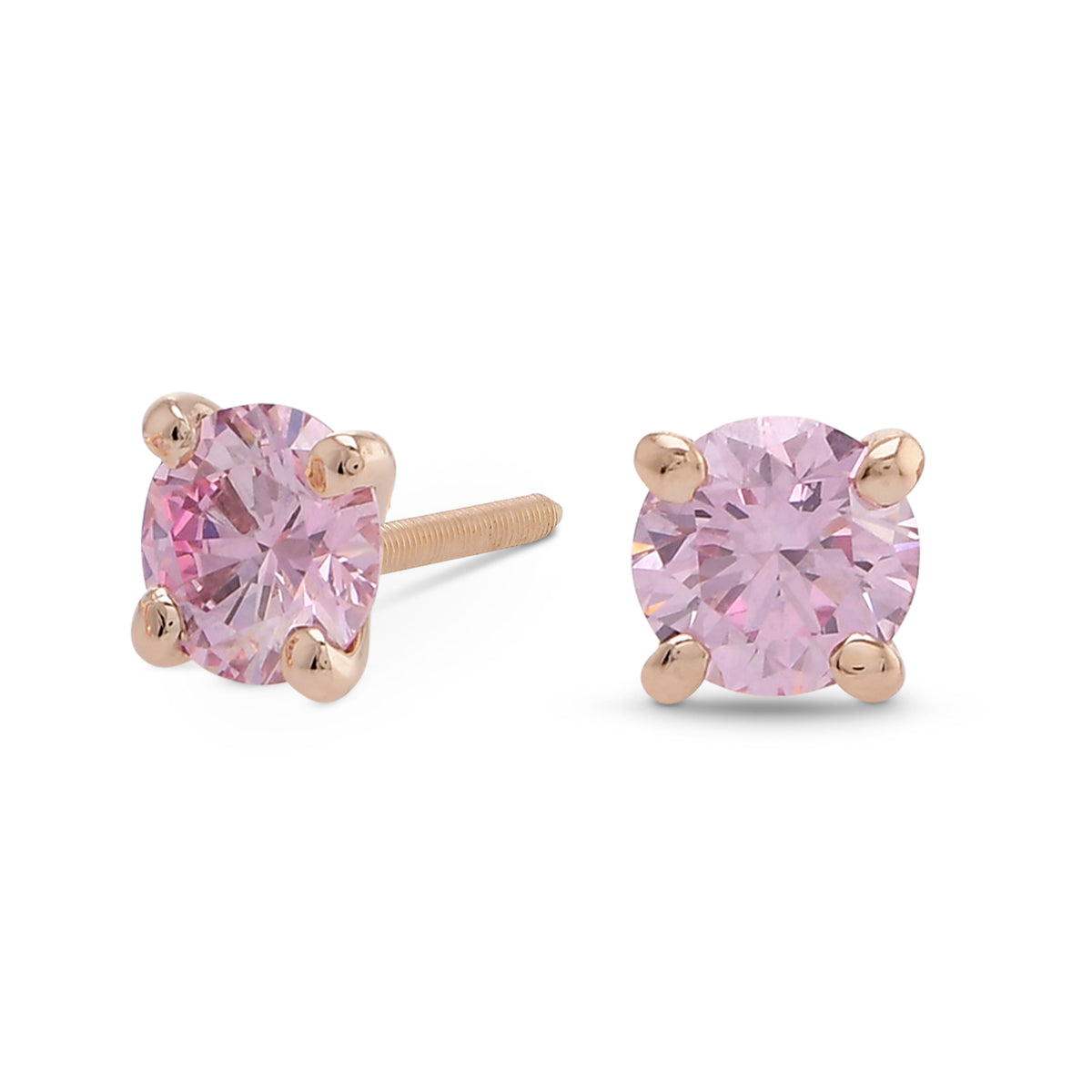 Argyle Fancy Intense Pink Round Brilliant Stud Earrings