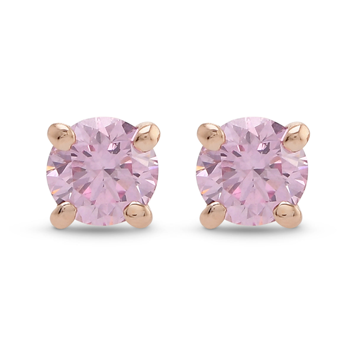 Argyle Fancy Intense Pink Round Brilliant Stud Earrings