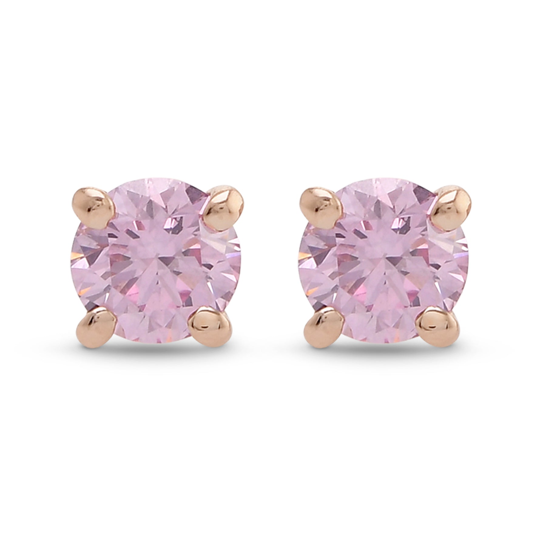Argyle Fancy Intense Pink Round Brilliant Stud Earrings