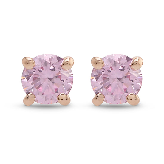 Argyle Fancy Intense Pink Round Brilliant Stud Earrings