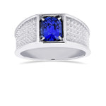 Cushion Cornflower Blue Sapphire Men's Ring
