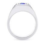 Cushion Cornflower Blue Sapphire Men's Ring