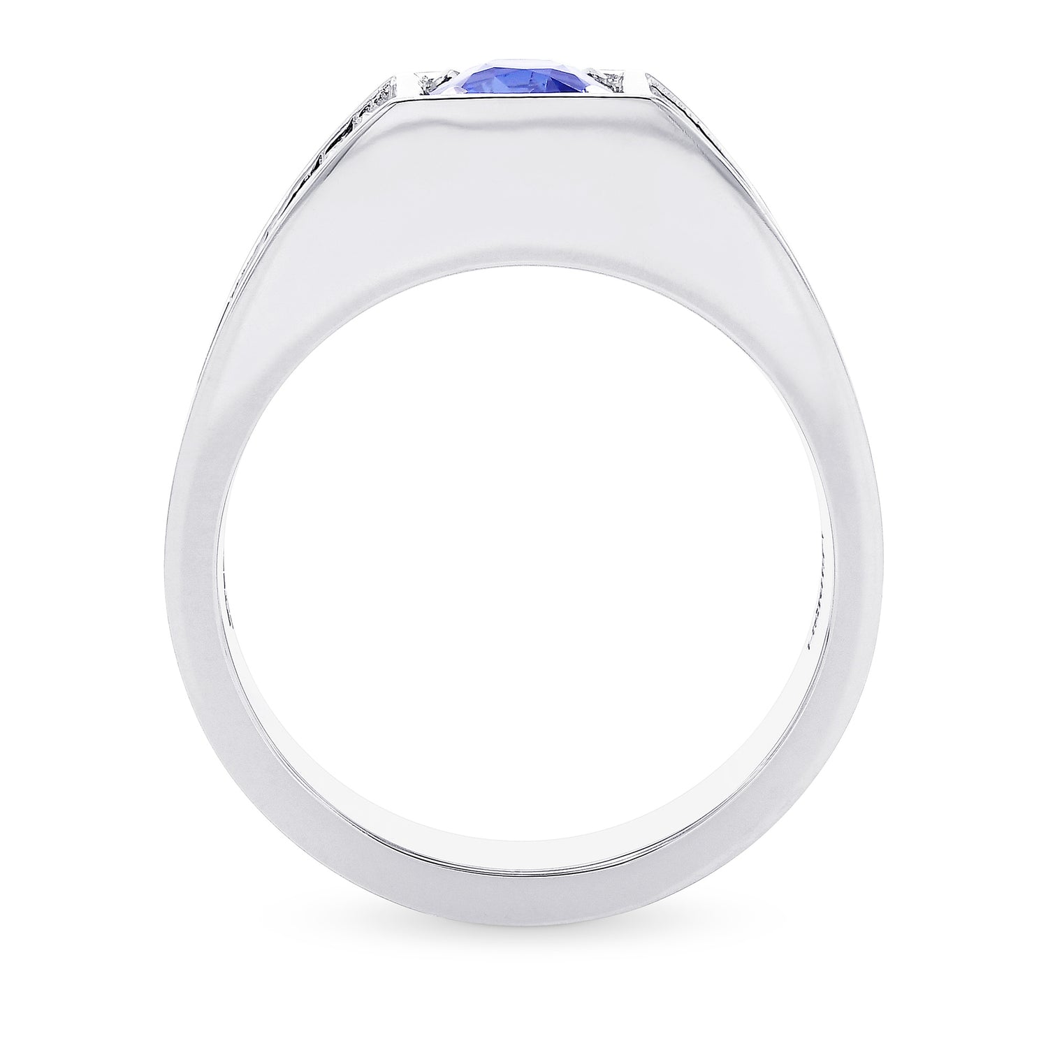 Cushion Cornflower Blue Sapphire Men's Ring