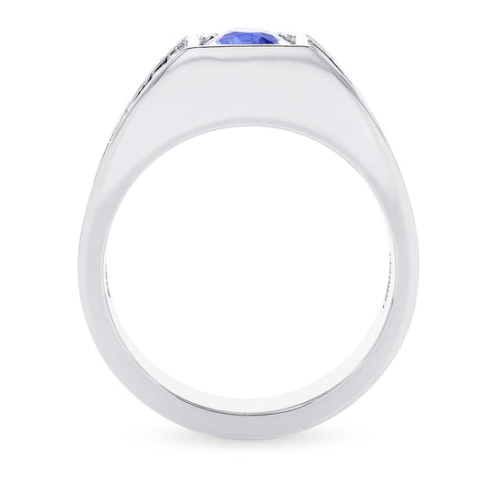 Cushion Cornflower Blue Sapphire Men's Ring
