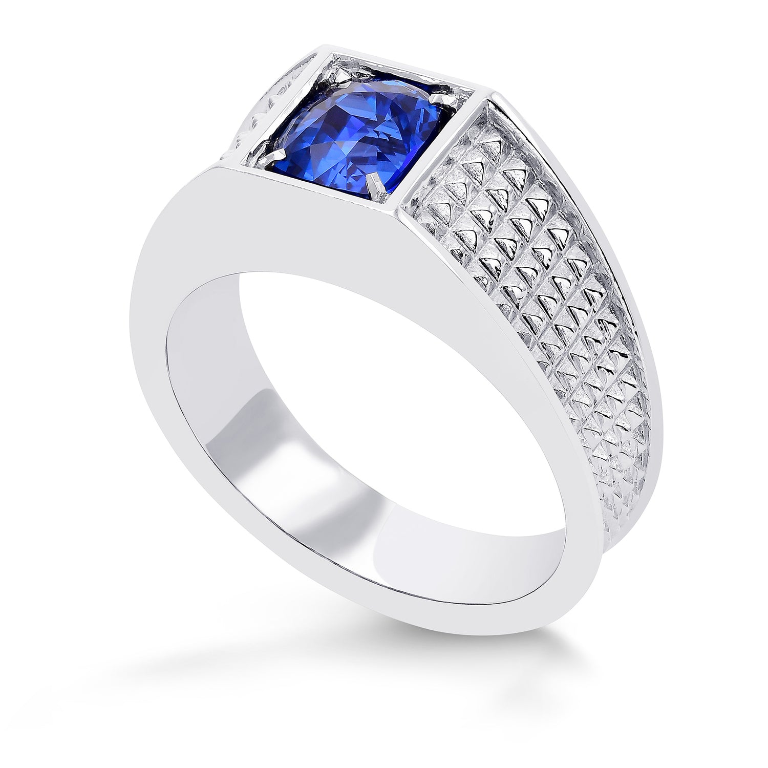 Cushion Cornflower Blue Sapphire Men's Ring