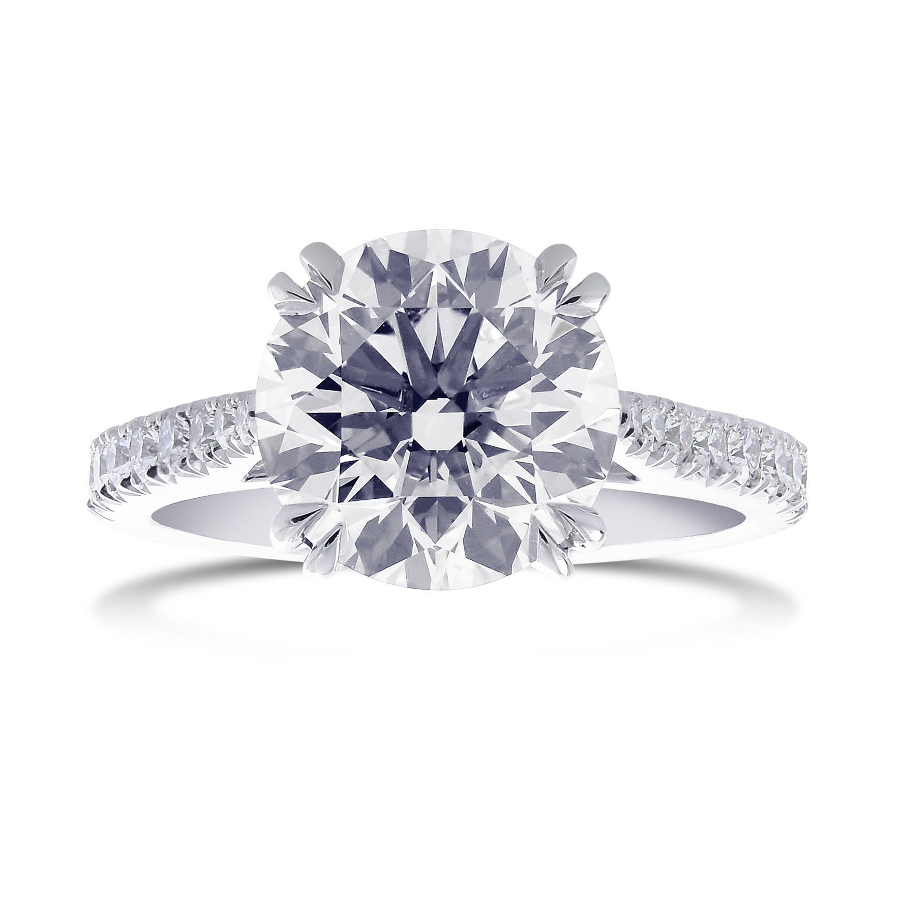 Classic Brilliant shape Diamond Side Stone Ring