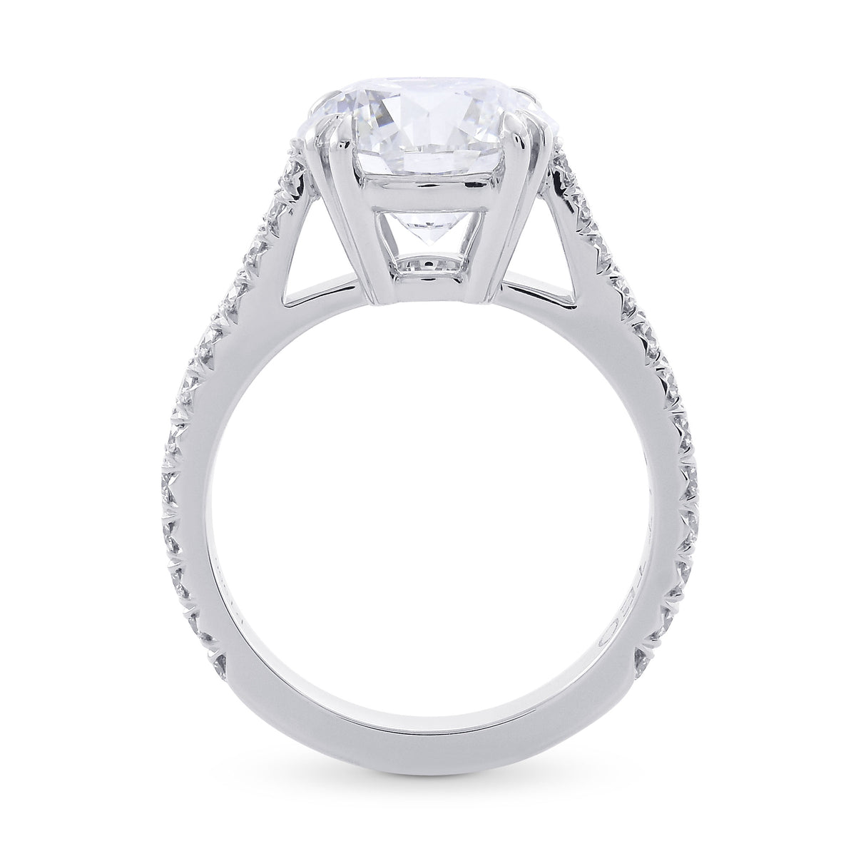 Classic Brilliant shape Diamond Side Stone Ring