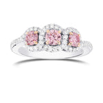 Argyle Fancy Pink Diamond 3 Stone Ring