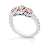 Argyle Fancy Pink Diamond 3 Stone Ring