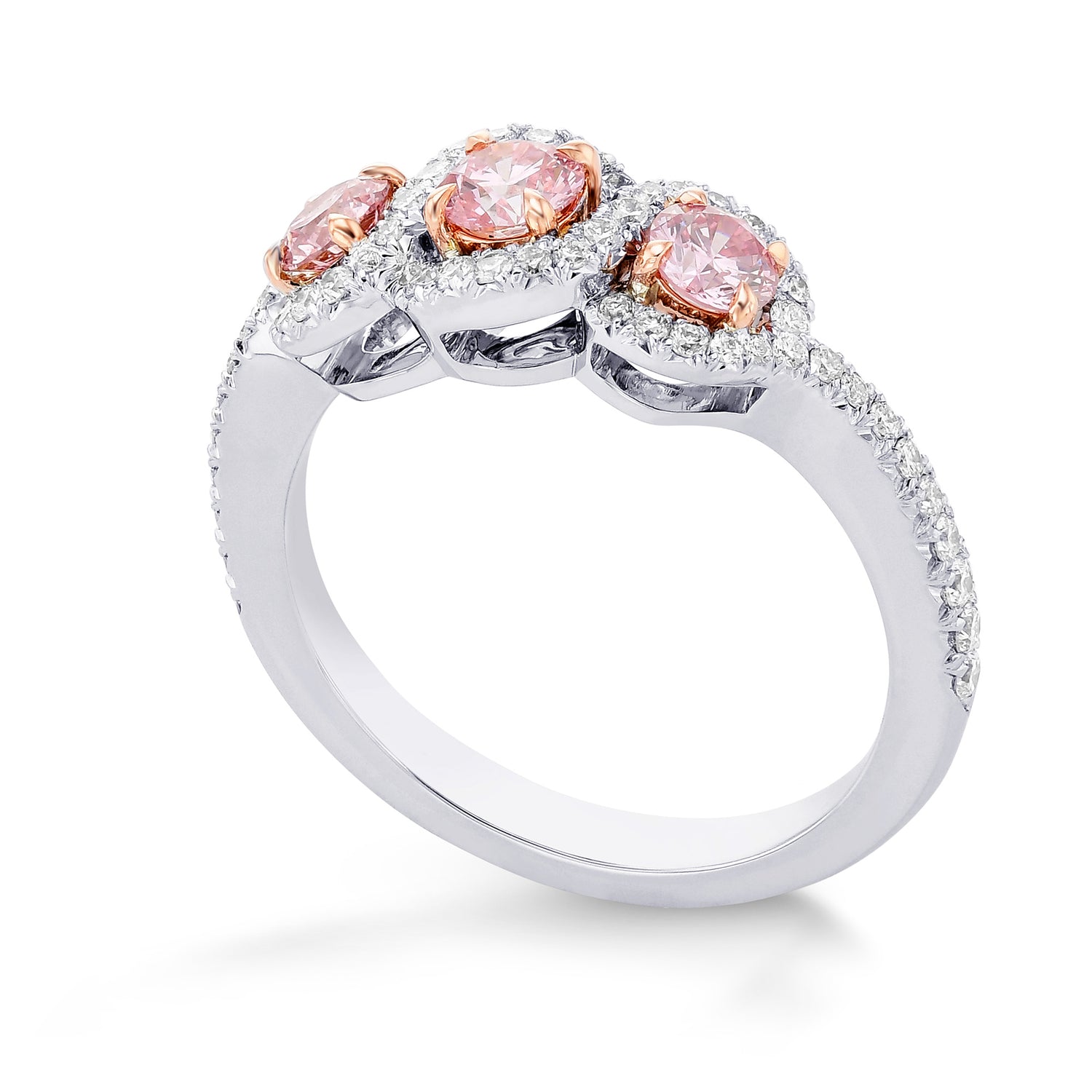 Argyle Fancy Pink Diamond 3 Stone Ring